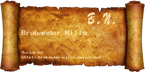Brabander Nilla névjegykártya